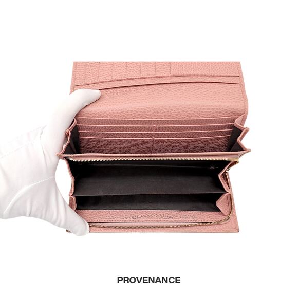 🔴 Gucci "Made in Italy" Long Wallet - Powder Pink Leather - Picture 6 of 10